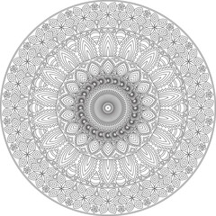 Line Art Mandala Design Adult Coloring Page