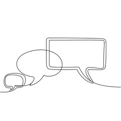 Naklejka premium Continuous Line Drawing of Speech Bubbles in Varying Sizes