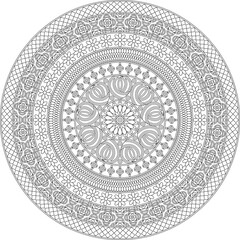 Decor Mandala Adult Coloring Page Line Art