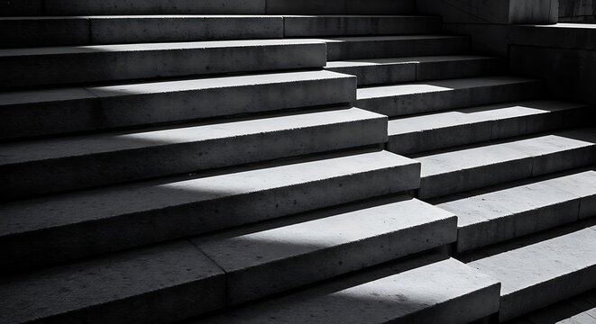 geometric fine art photography shots of granite, stone, or cement stairs and steps in black and shadow