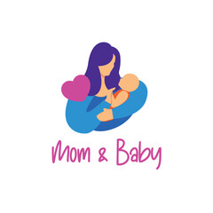 love mom and baby vector illustration