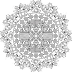 Outline Mandala Adult Coloring Page Decor Vector