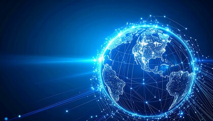 Obraz premium Global network connection of the world.