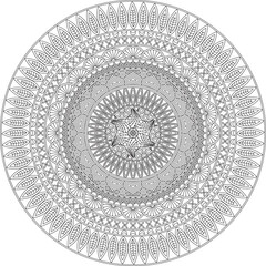 Delicate Mandala Art Line Art Adult Coloring Page