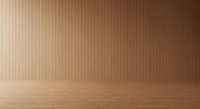 Muji style Empty room minimal with wood panels wall background