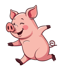 Fototapeta premium Hand drawn cartoon pig vector illustration