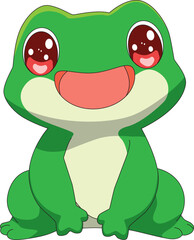 Cartoon Frog Happy Animal Vector
