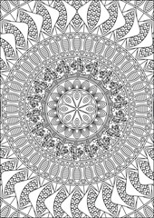 Mandala Art Coloring Page For Adult Vector