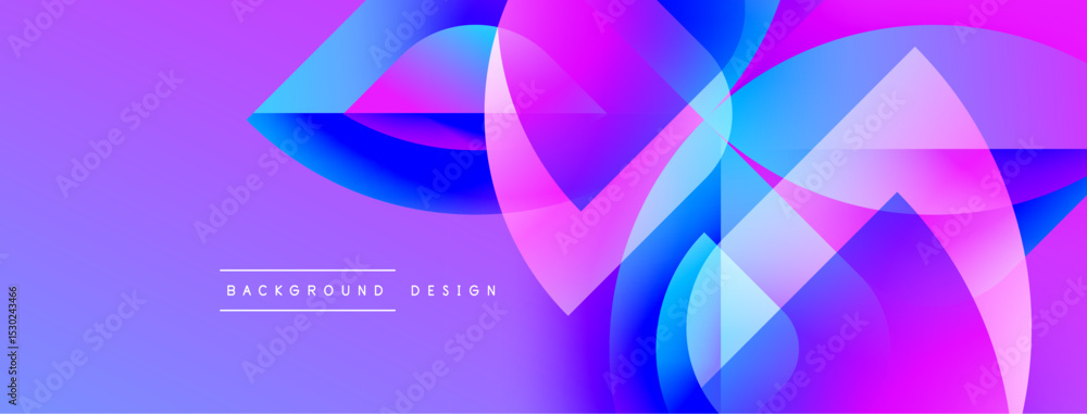 Aufkleber abstract fluid shapes, vibrant colors blend. purple, blue, pink gradients create dynamic composition