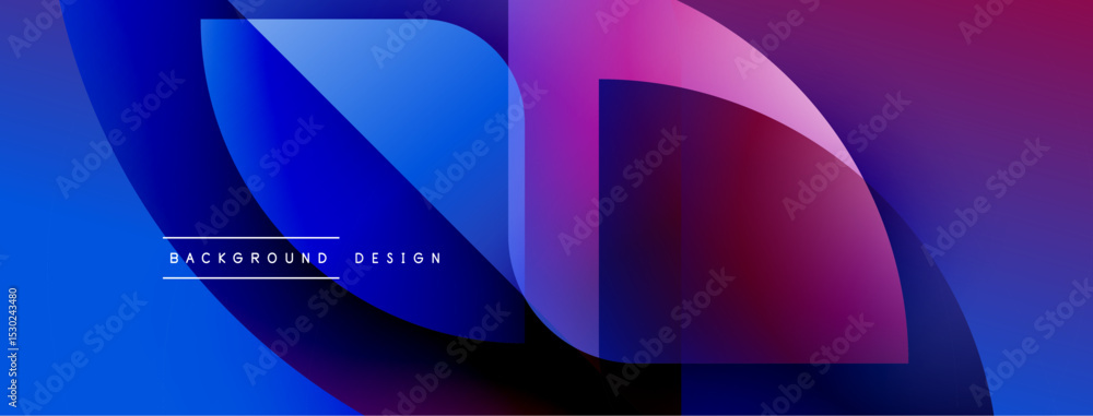 Aufkleber abstract fluid shapes blend, creating vibrant blue, purple gradients. modern design element for back