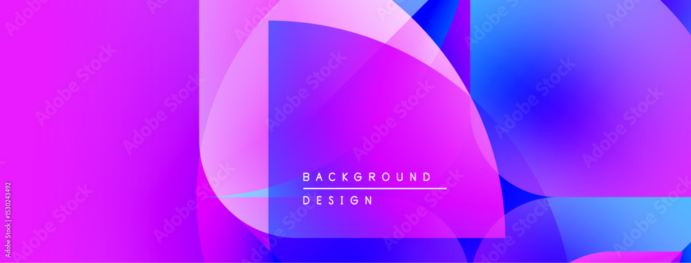 Poster Abstract vibrant background. Overlapping shapes create dynamic color gradients. Modern design elements suggest fluidity, energy.