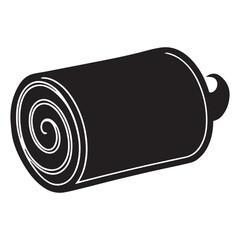 fabric roll sketch icon silhouette vector black and white illustration
