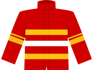 Red and Yellow Firefighter Uniform Illustration, Flat Design