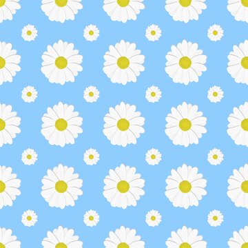 seamless  White Daisy  pattern
