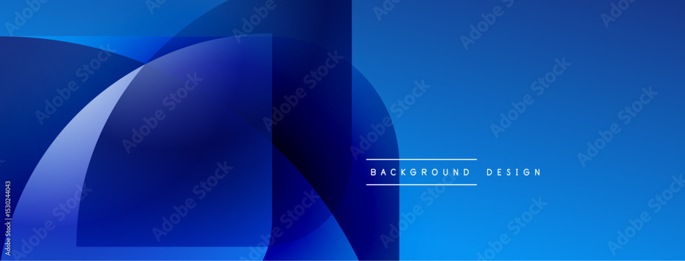 Aufkleber Abstract blue design. Overlapping shapes create dynamic visual effect. Modern, clean aesthetic suitable for backgrounds, banners.
