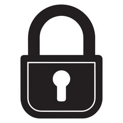 vector lock icon on black background