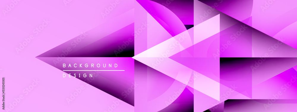 Aufkleber abstract geometric shapes overlap, creating vibrant purple gradients. modern design suggests technol