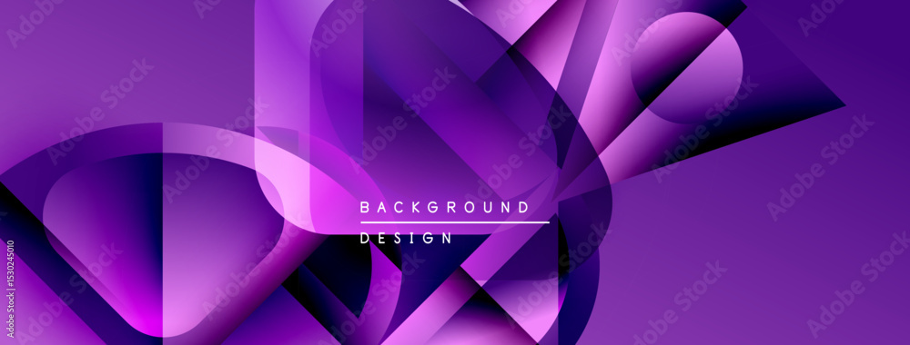 Aufkleber Abstract purple design. Overlapping shapes create dynamic visual effect. Modern background suitable for various projects.
