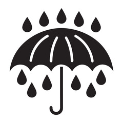 black and white umbrella icons