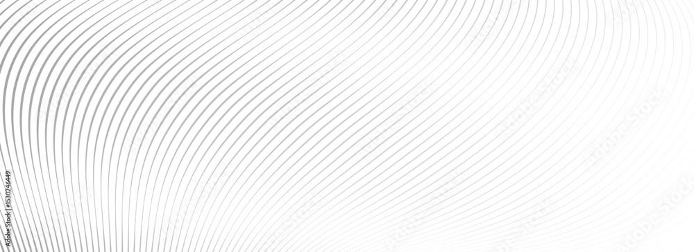 Poster Abstract wave line background. Grey dynamic striped texture. Warped and curved lines wallpaper for tech design template, presentation, brochure, leaflet, booklet. Vector backdrop