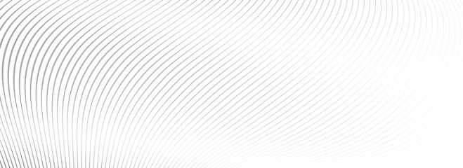 Abstract wave line background. Grey dynamic striped texture. Warped and curved lines wallpaper for tech design template, presentation, brochure, leaflet, booklet. Vector backdrop