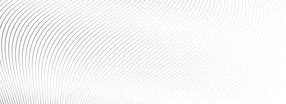 Abstract wave line background. Grey dynamic striped texture. Warped and curved lines wallpaper for tech design template, presentation, brochure, leaflet, booklet. Vector backdrop