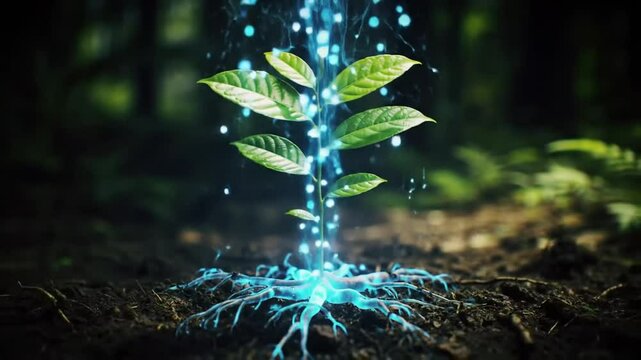 Magical Plant Growth Nature's Energy, Sprouting Life