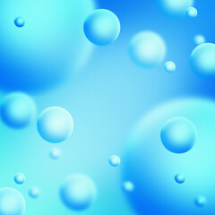 Abstract 3D Bubble Background – Soft Colors Gradient with Floating Spheres