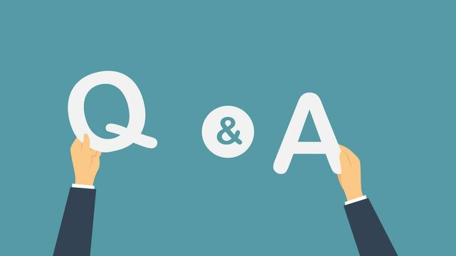 animation hand holding q and a .question and answer speech bubble FAQ  concept.4k video