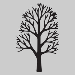 Obraz premium Bare Tree Silhouette Illustration