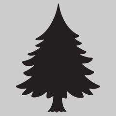 Simple Black Silhouette Christmas Tree