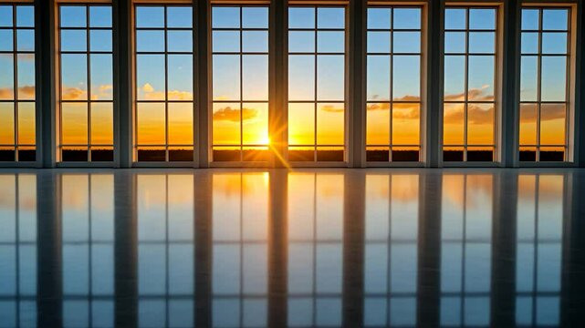 Sunset View from Large Windows
