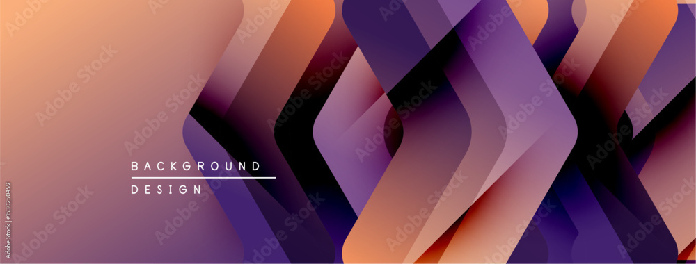 Poster Abstract geometric pattern. Orange, purple hues blend, creating dynamic visual texture. Modern design element for backgrounds.