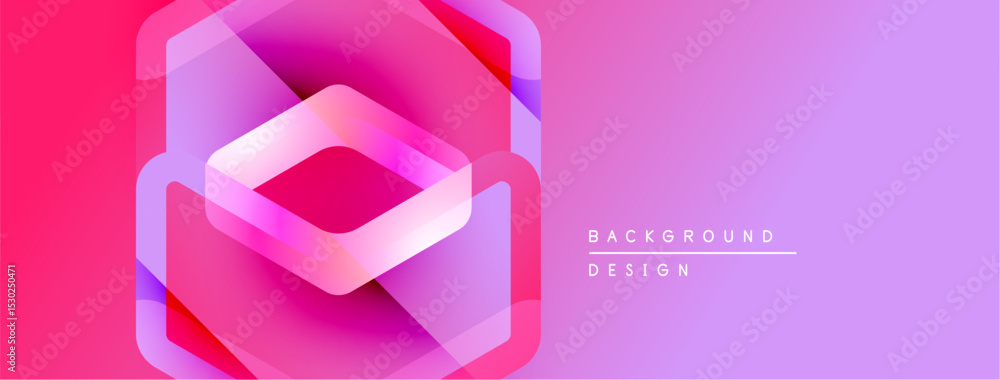 Aufkleber abstract geometric design. pink, purple gradients create layered illusion. modern background suitabl