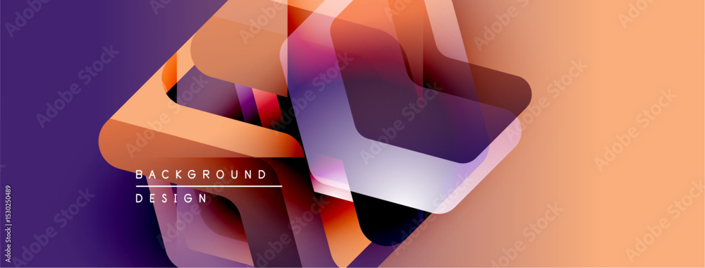 Aufkleber Abstract geometric design. Gradient colors blend, creating dynamic visual effect. Modern background suitable for digital projects.