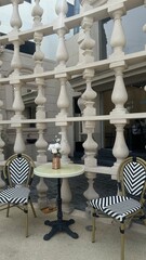 white chairs in a restaurant