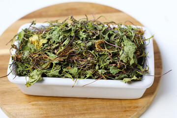 Dried gotu kola herb with leaves, stems, and roots