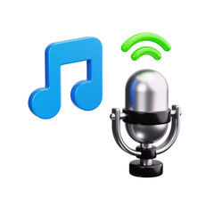 music 3d render icons