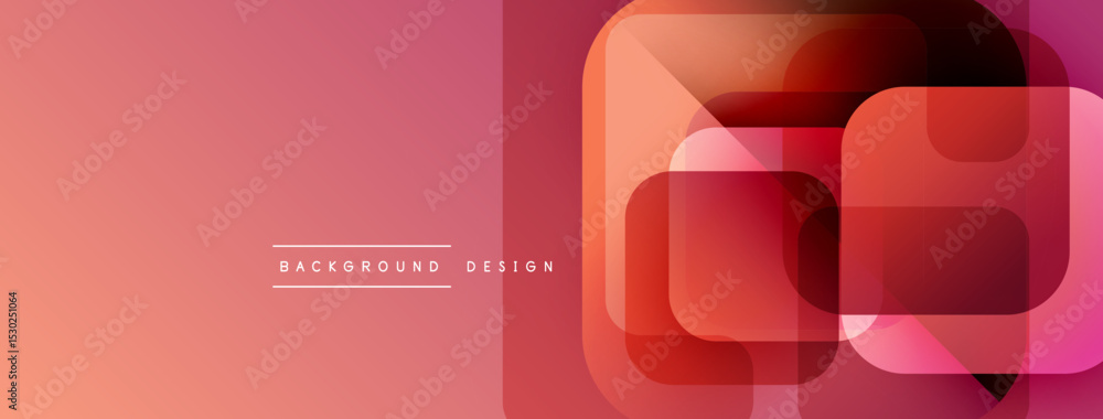 Poster abstract geometric shapes, gradients, pinks, reds create modern background design. minimal text pres