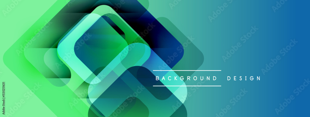 Aufkleber Abstract geometric shapes overlap, creating vibrant gradient effect. Modern design suitable for banners, presentations. Smooth transitions present.