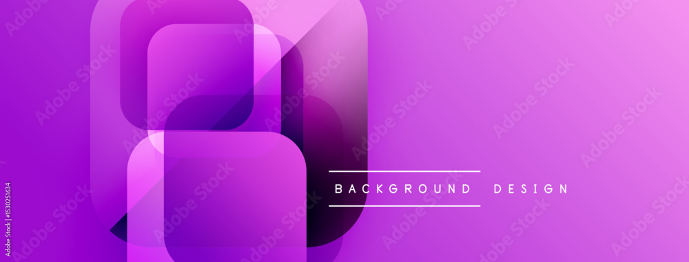 Aufkleber Abstract geometric layers create vibrant purple, pink gradient. Modern design suitable for backgrounds, presentations. Smooth transitions visible.