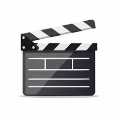 A graphic illustration of a clapperboard, ready for film production.