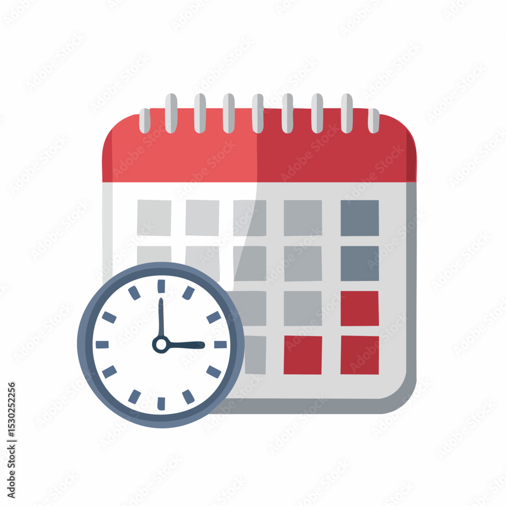 Aufkleber a simple calendar and clock icon showing scheduling and time management.