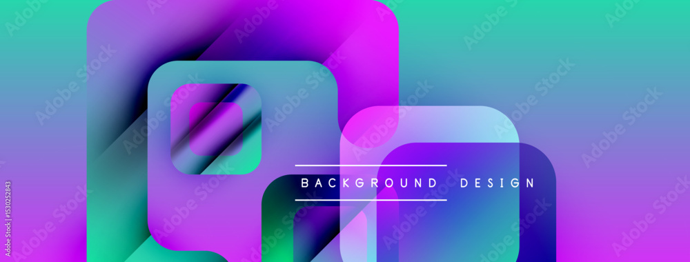 Aufkleber Abstract vibrant layers create dynamic visual effect. Gradient colors blend, forming modern background design. Smooth shapes overlap.