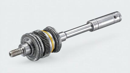 Precision metal gears and shaft assembly.