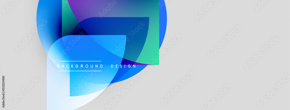 Poster Abstract colorful shapes overlap, creating dynamic background. Light gray fills remaining space. Text reads background design.