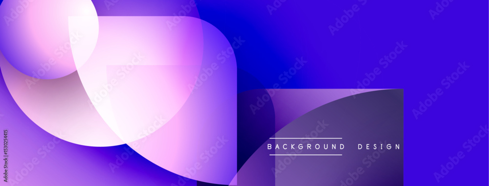 Poster abstract purple design features overlapping circles, gradients. modern aesthetic suitable for backgr