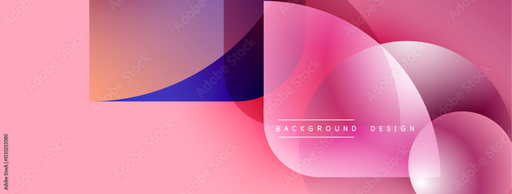 Aufkleber Abstract pink background. Overlapping shapes create dynamic visual effect. Modern design elements present smooth gradients.