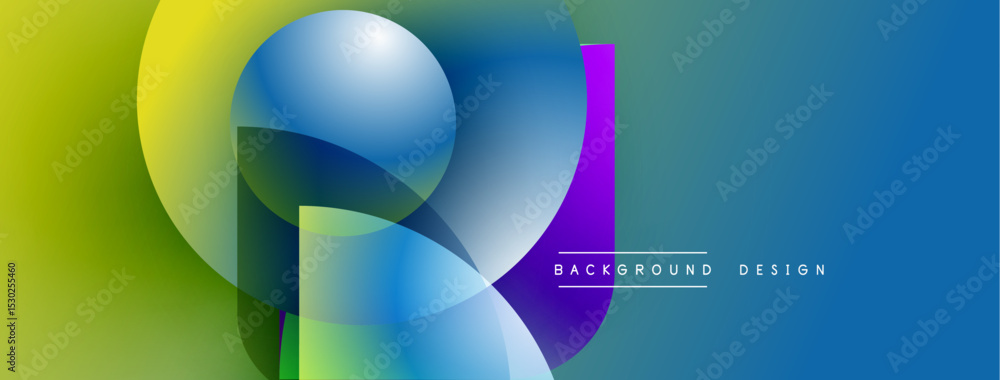 Aufkleber Abstract geometric shapes blend vibrant colors. Gradient transitions create dynamic visual effect. Modern design element for backgrounds.