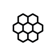 Black and White Honeycomb Shape Seven Hexagons Interconnected in a Cluster Formation